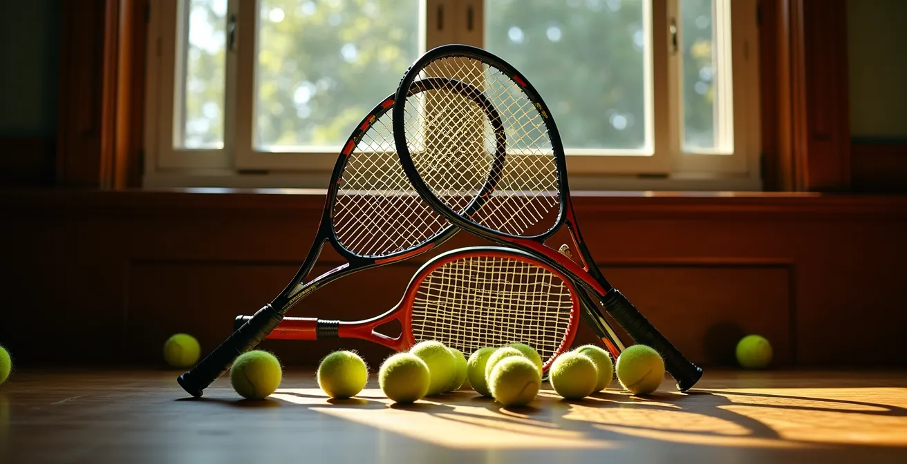 Groupe de joueurs de tennis dans une ambiance conviviale au club-house
