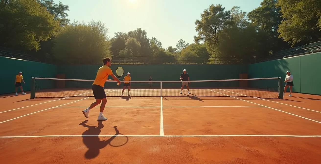 Service au corps créant une opportunité de volée pour le partenaire au filet