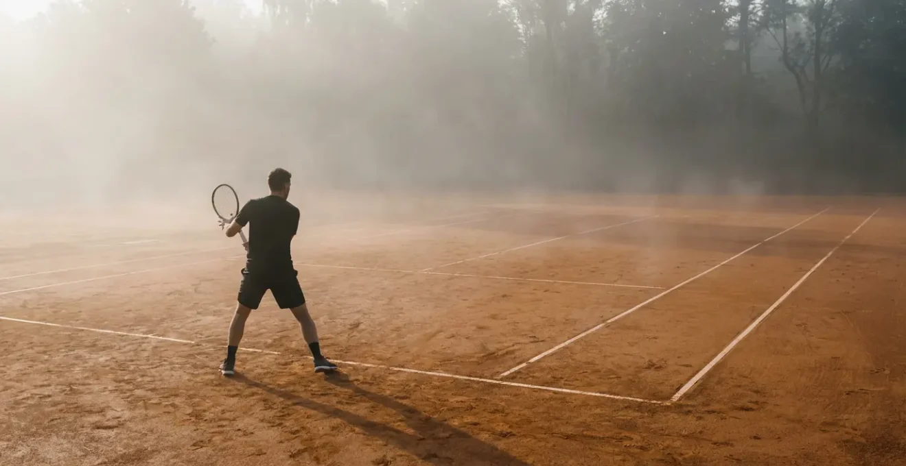 Vue de dos d'un joueur montrant l'alignement correct des épaules en préparation du coup droit