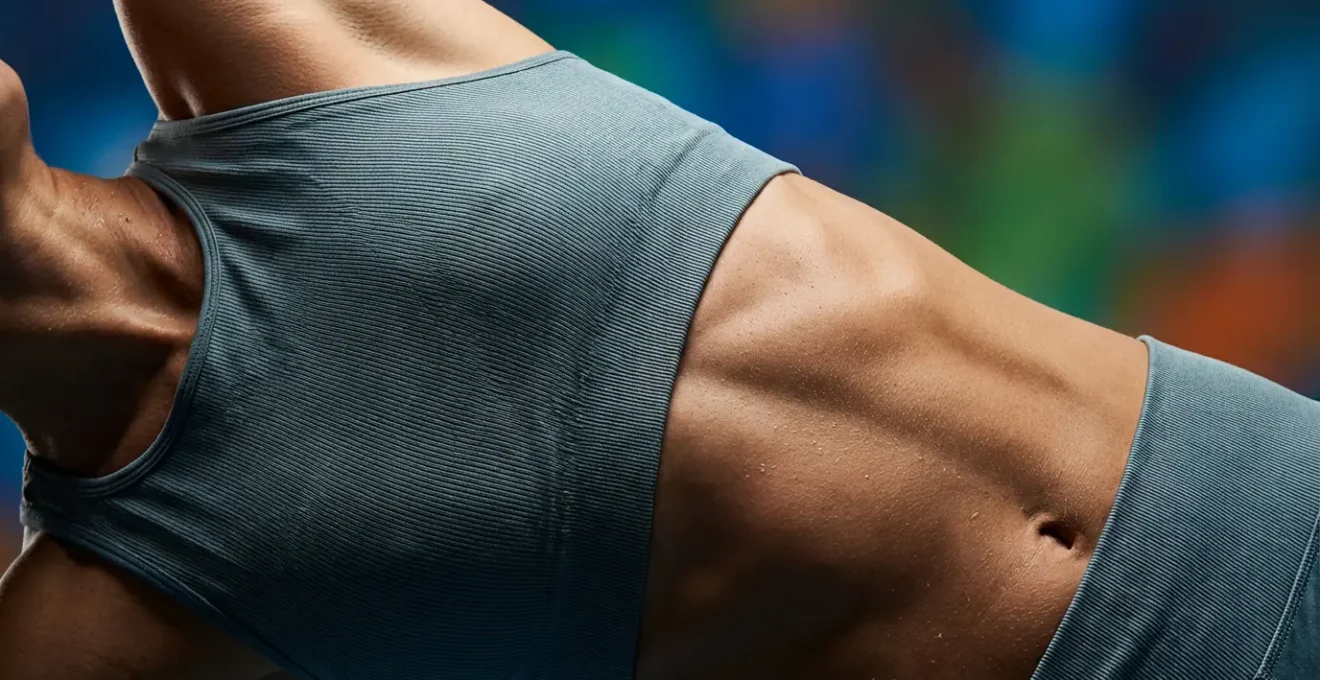 Vue latérale d'un joueur de tennis illustrant la mécanique respiratoire au service