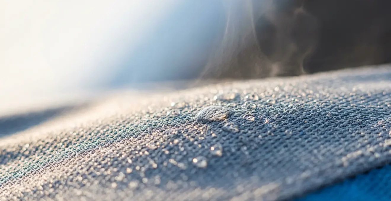 Comparaison visuelle de différents tissus techniques pour le tennis montrant leur effet sur la régulation thermique