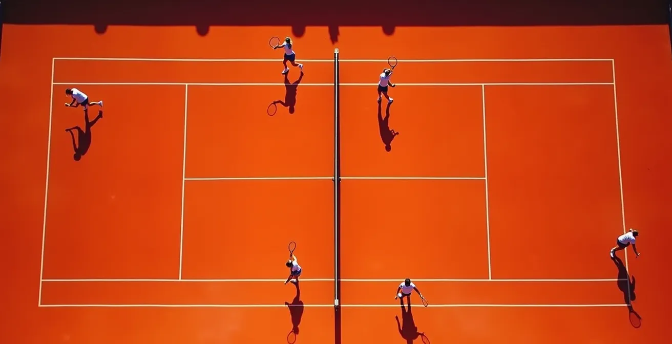 Diagramme tactique montrant le replacement du serveur après le service en formation australienne