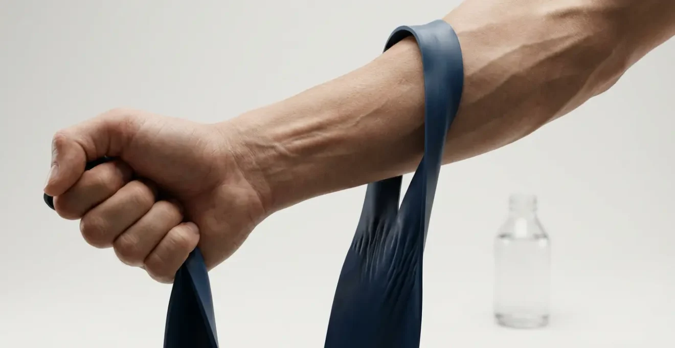 Test de force du poignet avec élastique pour évaluer sa capacité au revers à une main